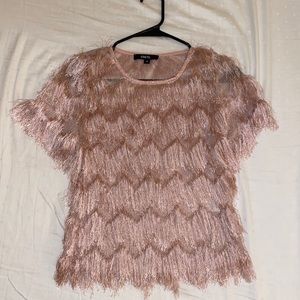 Pink fringed top